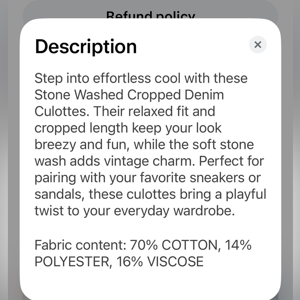 Blue Denim Culottes - Picture 9 of 10